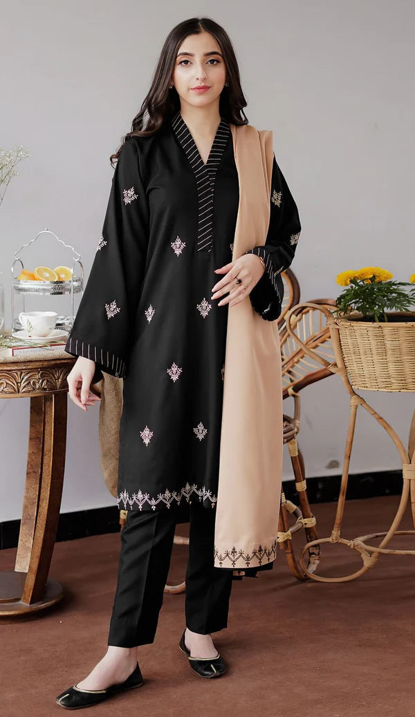 Embroided Dhanak 3PC